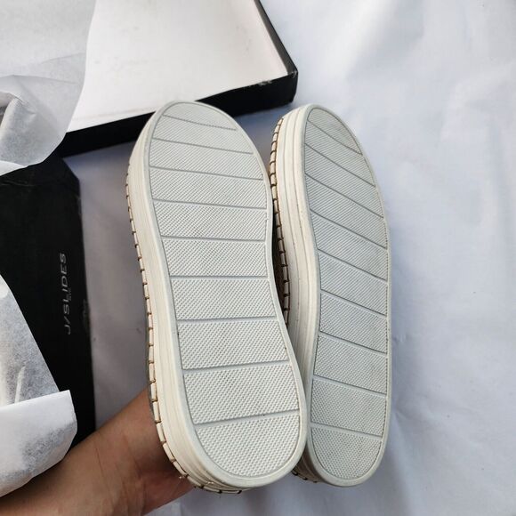 J Slides Slip On Sneaker Size 6 New Kayla Leather Cork Metallic Tab Whipstitch - Picture 7 of 13